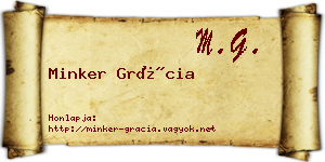 Minker Grácia névjegykártya
